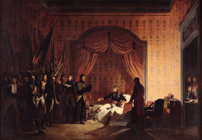 General Bonaparte Receiving Captured Austro-Sardinian Flags at Millesimo after the Battle of Montenotte on the 13th April 1796 by Adolphe Roehn
